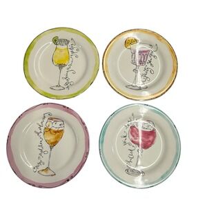 Rosanna Set of 4 Cocktail Drink‎ Dessert Salad Appetizer Plates
